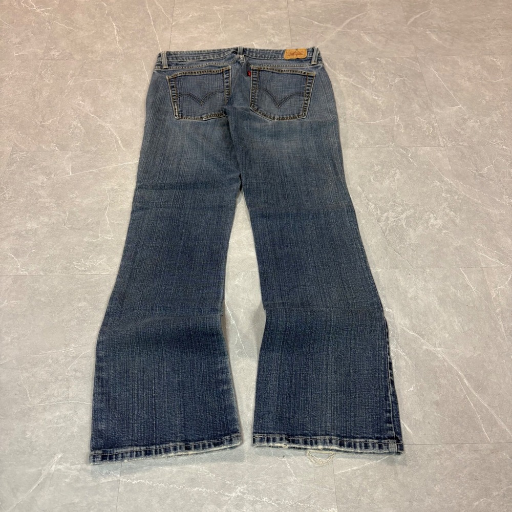 Levis 524 Too Superlow Boot Cut Jeans Womens 24 Medium Wash Denim Low Rise Y2K
